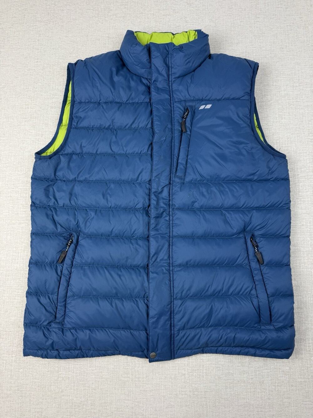 Koppen Down Puffer Vest Mens Medium Blue 90/10 Down Packable Lightweight Nylon